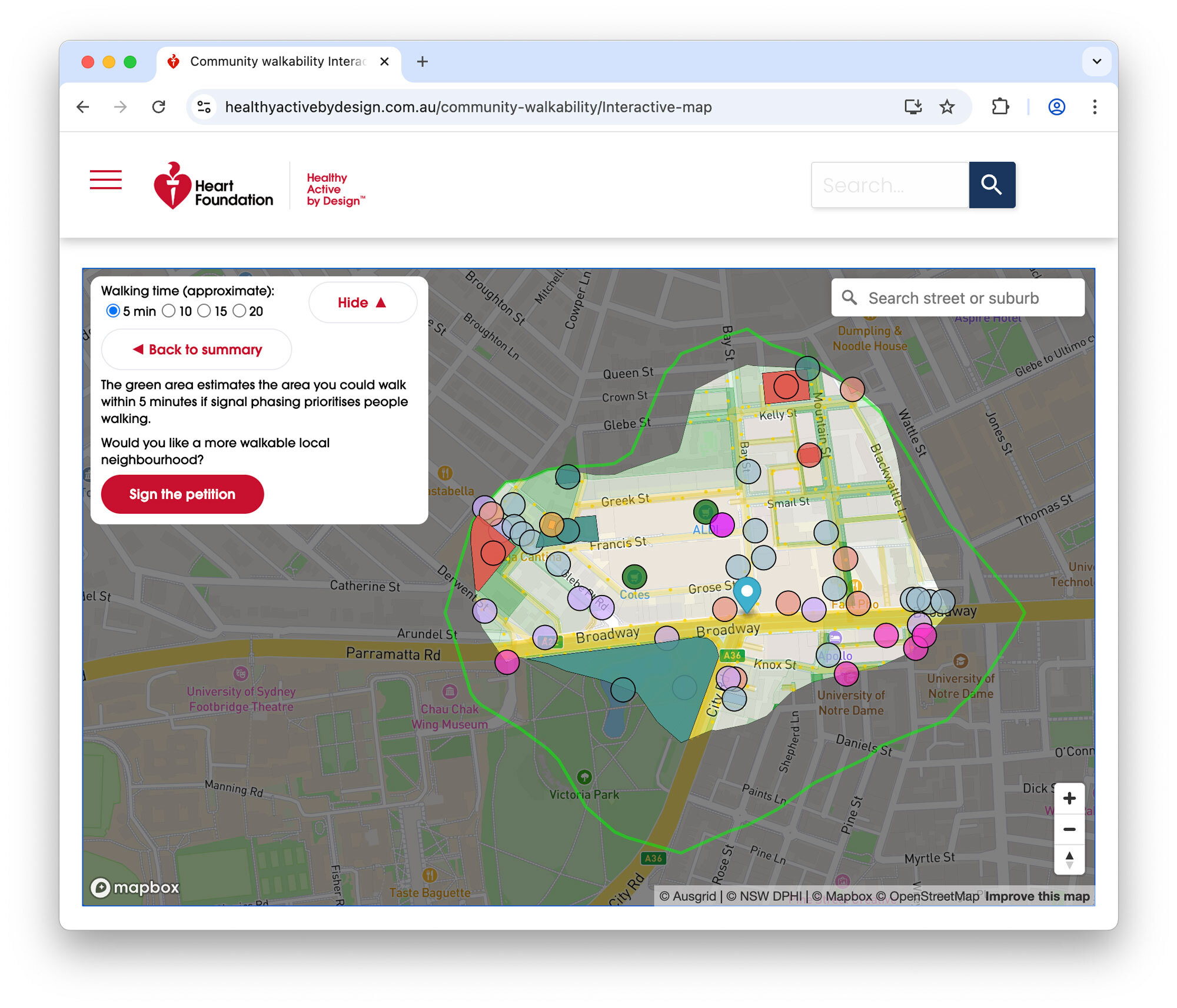 Introducing the Heart Foundation’s Community Walkability Map - Jake ...