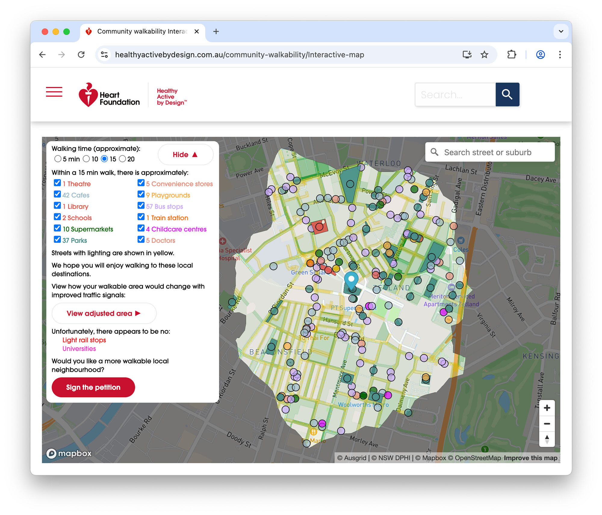 Introducing the Heart Foundation’s Community Walkability Map