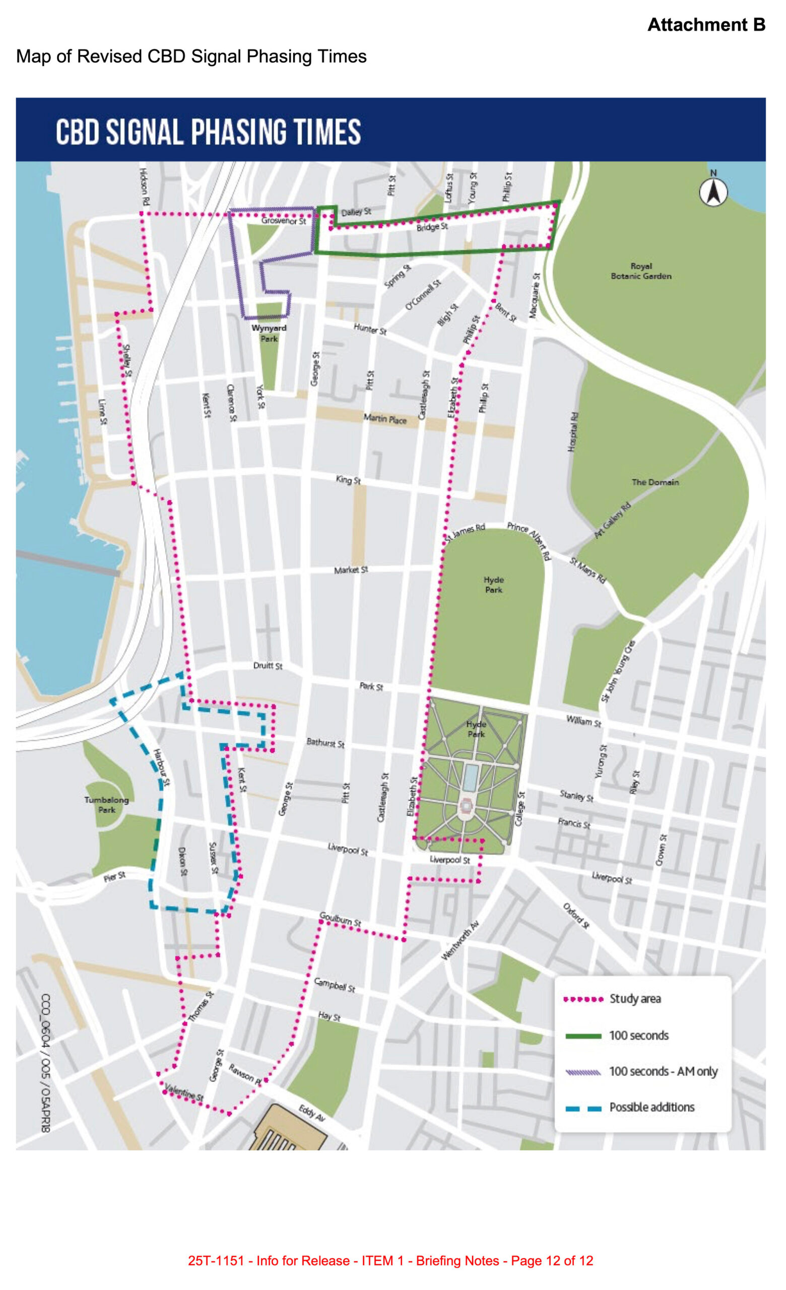 Map of Revised CBD Signal Phasing Times