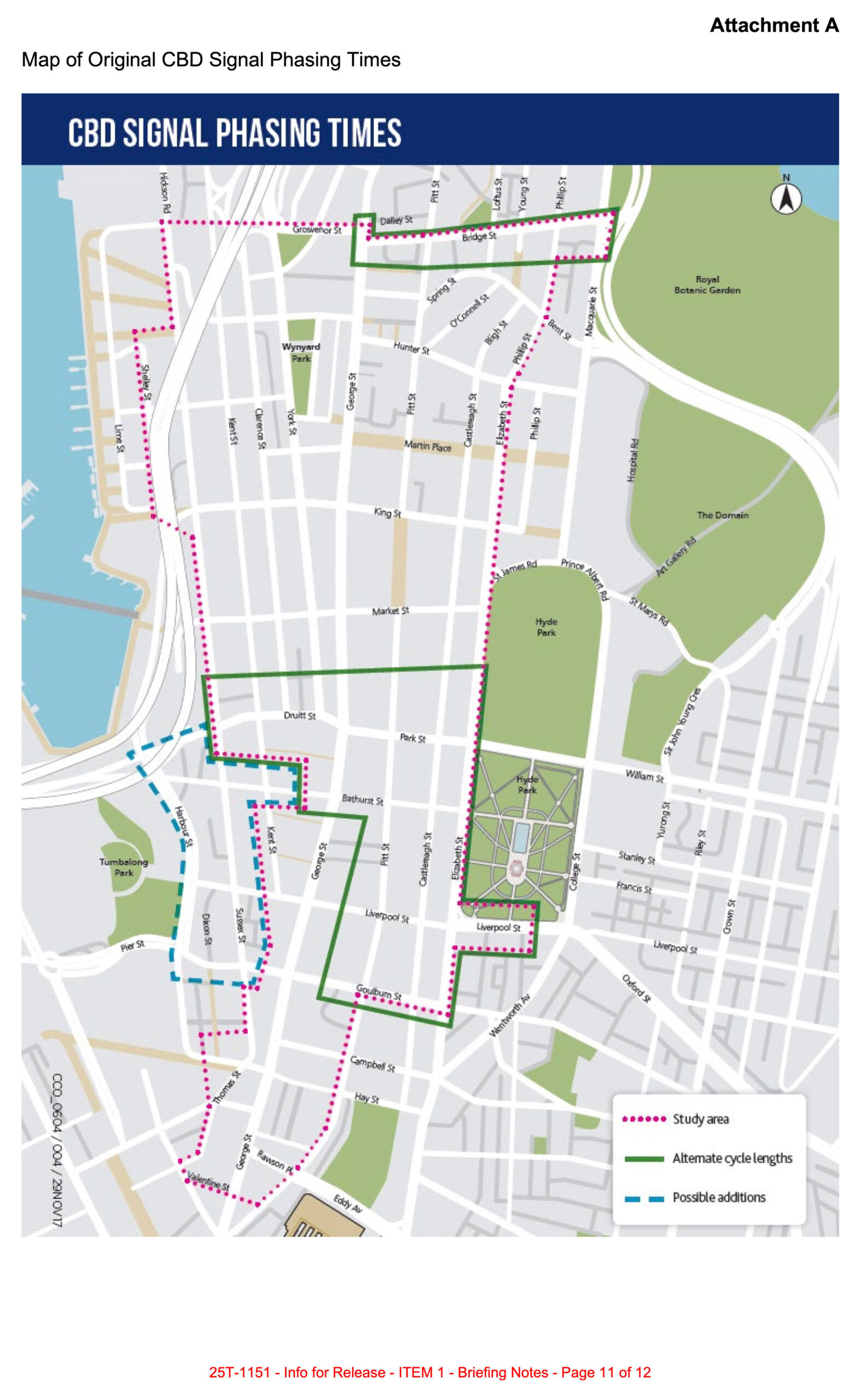 Map of Original CBD Signal Phasing Times